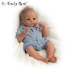 “Breathing” Baby Boy Doll With Quilted Blanket And Pacifier
