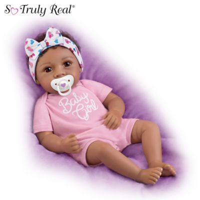 “Little Baby Girl” Vinyl Doll With Magnetic Pacifier