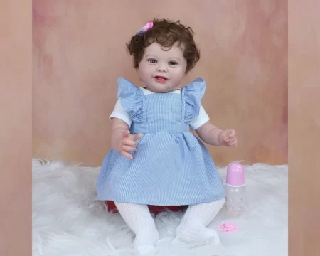 Reborn baby dolls that look real , 24 Inch , 3D Skin Soft Silicone , Reborn Baby For Girl , Realistic Smiling Princess , Toddler Art Doll