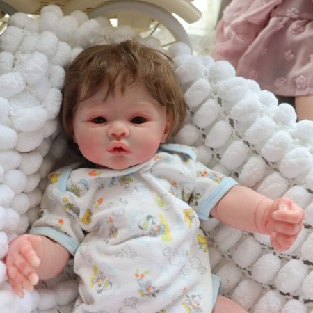 43CM Finished Reborn Toddler Girl Realistic Baby Dolls with Rooted-hair Silicone Dolls Birthday Gift For Girls